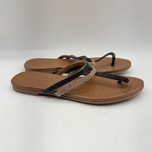 Kenneth Cole Reaction Women Rhinestone Flat Thong Sandals Tan Black Rose Gold 40
